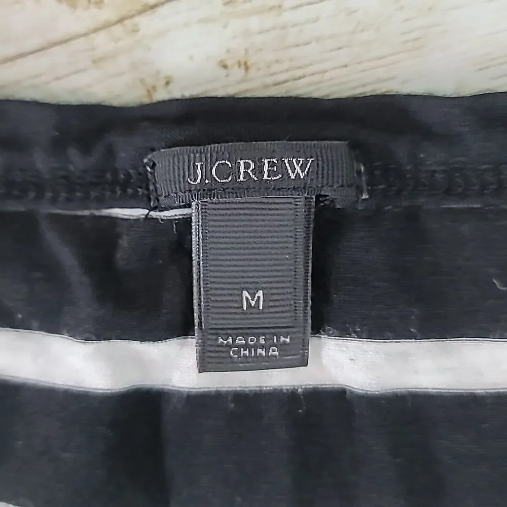 J. Crew Womens Black White Striped Scoop Neck Racerback Maxi Tank Dress‎ Size M